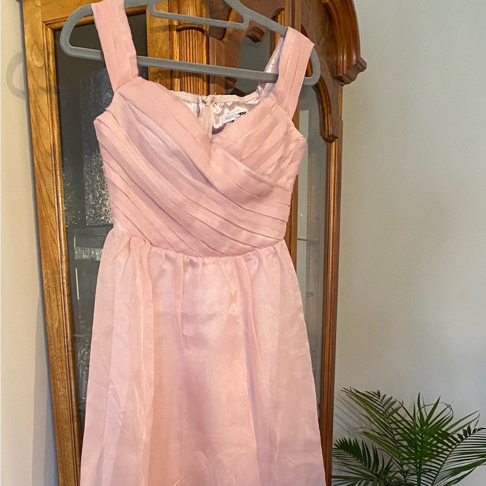 Fashion Nova Blush Satin Gown